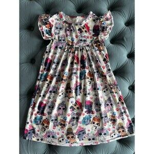 LOL Doll Pets Flutter Sleeve Dress Girls Size 2XL 6-7